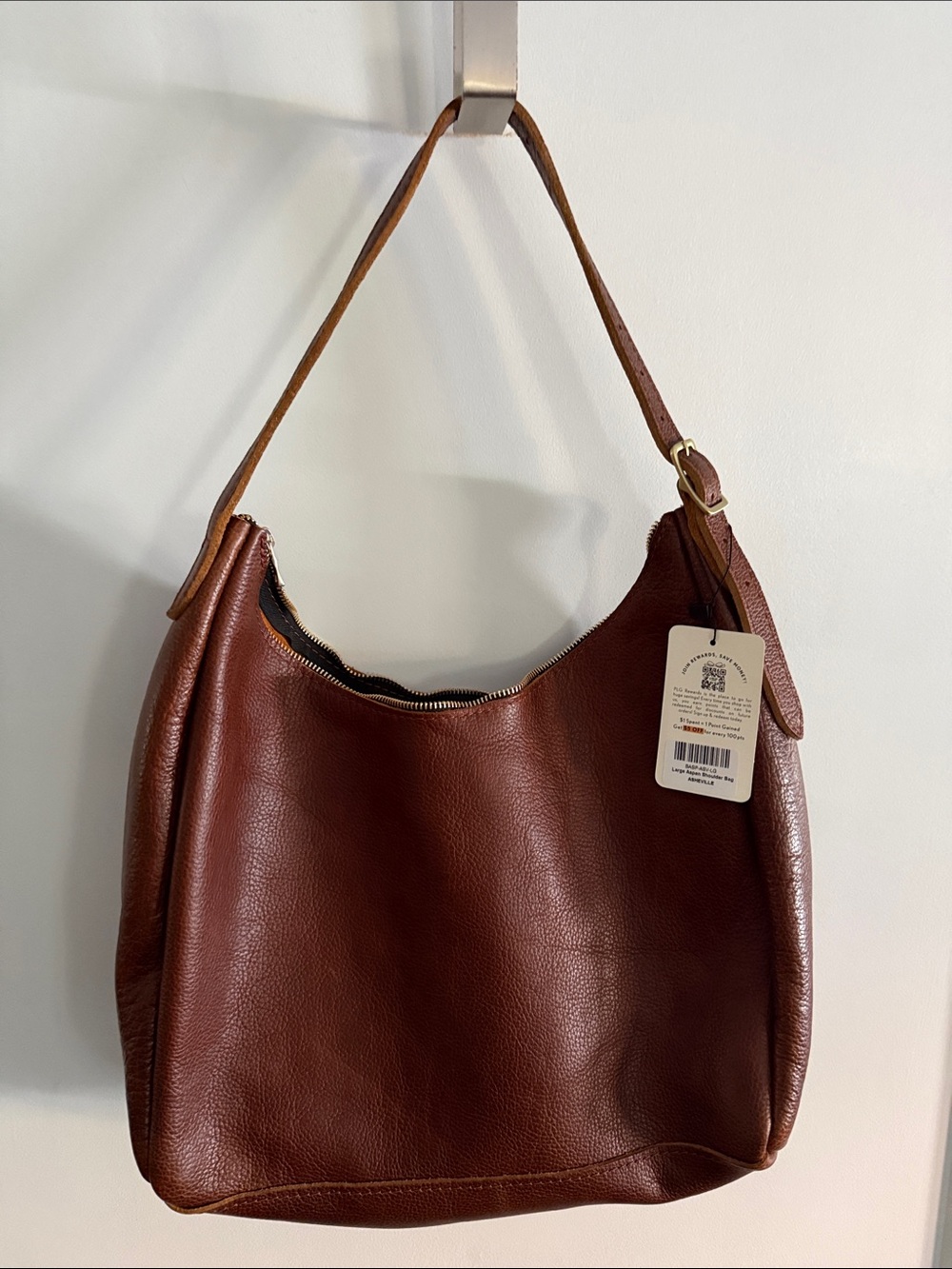 Portland Leather Aspen Should bag. Women's Pebbled Leather Hobo Bag in Brown